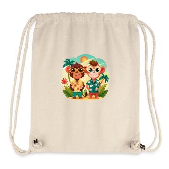 Jungle Junior: Playful Monkey Adventure - Stanley/Stella Recycled Gym Bag - natural - Front