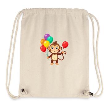 Jungle Junior: Playful Monkey Adventure - Stanley/Stella Recycled Gym Bag - natural - Front