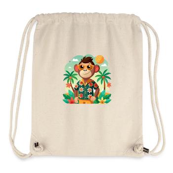 Jungle Junior: Playful Monkey Adventure - Stanley/Stella Recycled Gym Bag - natural - Front