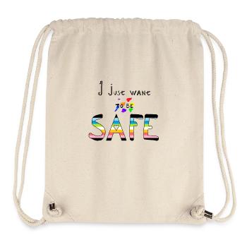 I want to be safe - Queer pride - Sac à cordon recyclé Stanley/Stella - blanc naturel - Devant