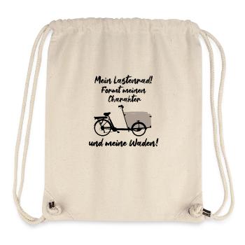 Cargo bike shapes my character and calves, bike - Stanley/Stella Recycled Gym Bag - natural - Front