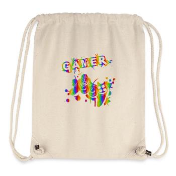 Jeu de joueur Jouer en ligne Jeux sur ordinateur Arcade Neon - Sac à cordon recyclé Stanley/Stella - blanc naturel - Devant