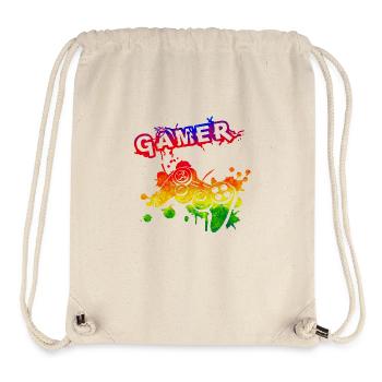 Jeu de joueur Jouer en ligne Jeux sur ordinateur Arcade Neon - Sac à cordon recyclé Stanley/Stella - blanc naturel - Devant