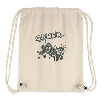 Jeu de joueur Jouer en ligne Jeux sur ordinateur Arcade Neon - Sac à cordon recyclé Stanley/Stella - blanc naturel - Devant