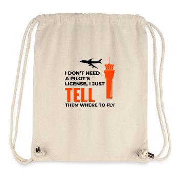 Contrôleur de la circulation aérienne ATC Aviation Humour Avion - Sac à cordon recyclé Stanley/Stella - blanc naturel - Devant