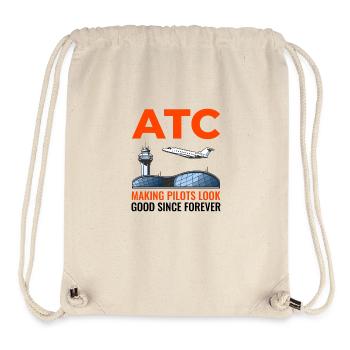 Contrôleur de la circulation aérienne ATC Aviation Humour Avion - Sac à cordon recyclé Stanley/Stella - blanc naturel - Devant