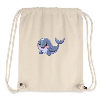 Verspieltes Wal-Motiv Mit Rosa Blumen - Stanley/Stella recycelter Gym Bag - Naturweiß - Vorne