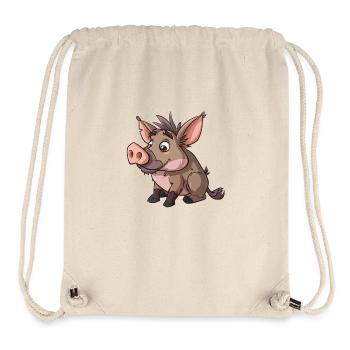Cute Warthog Cartoon Style - Stanley/Stella Recycled Gym Bag - natural - Front