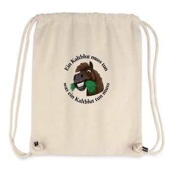 Pummelpony Nimmersatt Kaltblut - Stanley/Stella recycelter Gym Bag - Naturweiß - Vorne