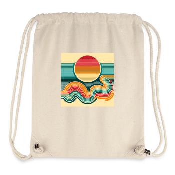 Coucher de soleil rétro 2 - Sac à cordon recyclé Stanley/Stella - blanc naturel - Devant