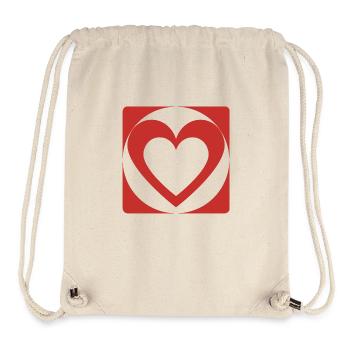 Rotes Herz - Stanley/Stella recycelter Gym Bag - Naturweiß - Vorne