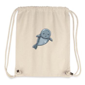 Süße Lächelnde Robbe Im Wasser - Stanley/Stella recycelter Gym Bag - Naturweiß - Vorne