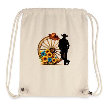 Cowboy Drôle Chapeau Cowboy Wild Western Rodeo Texas - Sac à cordon recyclé Stanley/Stella - blanc naturel - Devant