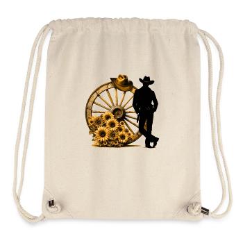 Cowboy Drôle Chapeau Cowboy Wild Western Rodeo Texas - Sac à cordon recyclé Stanley/Stella - blanc naturel - Devant