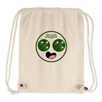 Homme militaire avec des avions dans les yeux - Sac à cordon recyclé Stanley/Stella - blanc naturel - Devant