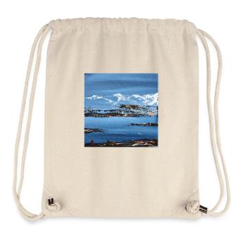 Poster abstract mountain landscape by the lake - Stanley/Stella Recycled Gym Bag - natural - Front