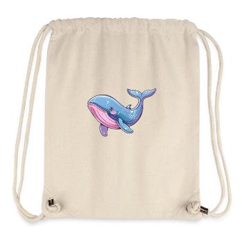Colorful Whale Motif in Watercolor Style - Stanley/Stella Recycled Gym Bag - natural - Front