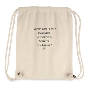 "Erfolg erfordert Mut: Gipfel erklimmen." - Stanley/Stella recycelter Gym Bag - Naturweiß - Vorne