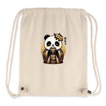 Cute Panda Tea Drink - Stanley/Stella Recycled Gym Bag - natural - Front