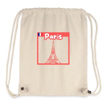 Paris capitale de la France Tour Eiffel - Sac à cordon recyclé Stanley/Stella - blanc naturel - Devant
