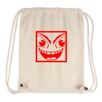 Monstre malicieux avec visage humain - Sac à cordon recyclé Stanley/Stella - blanc naturel - Devant