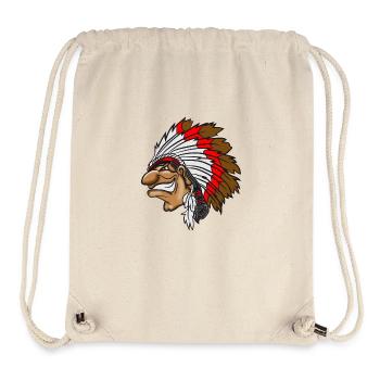 Indianerhäuptling grinst listig Cartoon lächelt - Stanley/Stella recycelter Gym Bag - Naturweiß - Vorne