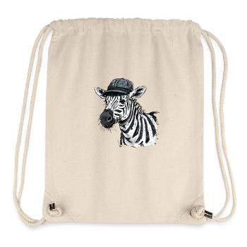Süßes Zebra mit Mütze - Stanley/Stella recycelter Gym Bag - Naturweiß - Vorne