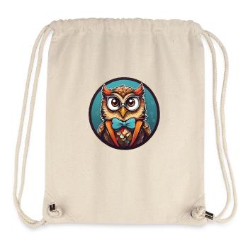 Lustige Eule Comic - Stanley/Stella recycelter Gym Bag - Naturweiß - Vorne