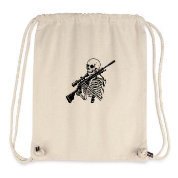 skeleton with sniper rifle - Stanley/Stella Recycled Gym Bag - natural - Front