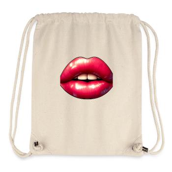 Lèvres Rouges Sexy - Sac à cordon recyclé Stanley/Stella - blanc naturel - Devant