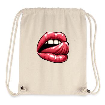 Tongue - sexy pink lips - Stanley/Stella Recycled Gym Bag - natural - Front