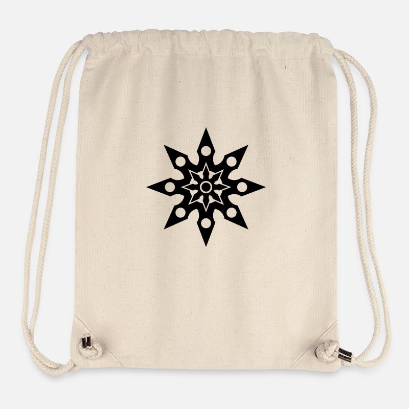 Black stylized chaos 8 pointed star - Stanley/Stella Recycled Gym Bag - natural