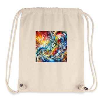 Spectre dynamique - Peinture abstraite - Sac à cordon recyclé Stanley/Stella - blanc naturel - Devant