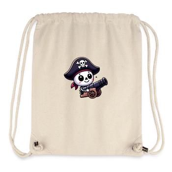 Skelettschatz - Piratenschädel - Stanley/Stella recycelter Gym Bag - Naturweiß - Vorne