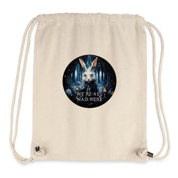 Lapin blanc Alice au pays des merveilles Fou - Sac à cordon recyclé Stanley/Stella - blanc naturel - Devant