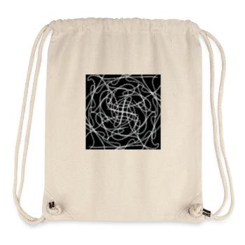 Schwarz-Weiß-Abstraktes Design - Stanley/Stella recycelter Gym Bag - Naturweiß - Vorne