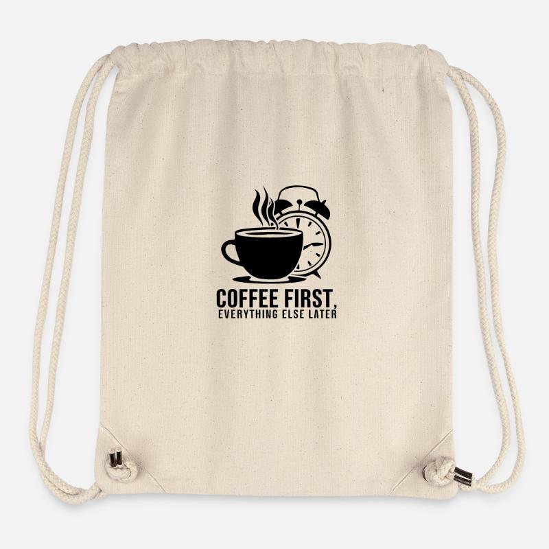 Erst der Kaffee, dann alles andere - Stanley/Stella recycelter Gym Bag - Naturweiß