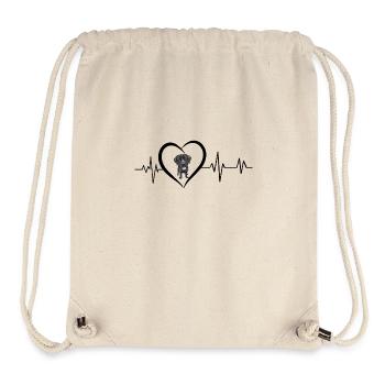 Schwarzer Labrador Herzschlag - Stanley/Stella recycelter Gym Bag - Naturweiß - Vorne