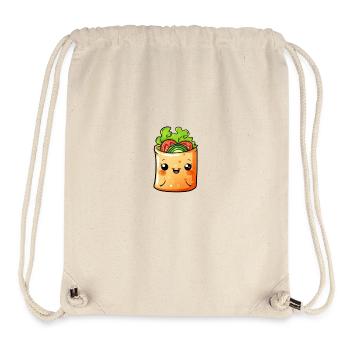 Wrap végétal souriant dans le style dessin animé - Sac à cordon recyclé Stanley/Stella - blanc naturel - Devant