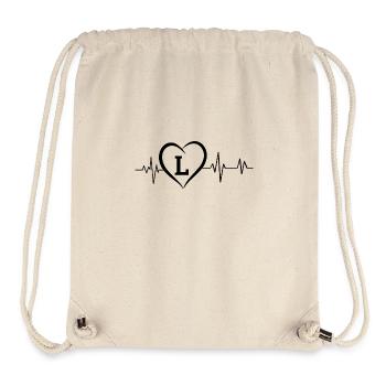 heartbeat letter l - Stanley/Stella Recycled Gym Bag - natural - Front