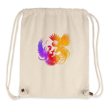 Cock tup fight animal isolated colorful chicken - Stanley/Stella Recycled Gym Bag - natural - Front