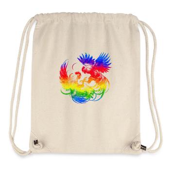 Cock tup fight animal isolated colorful chicken - Stanley/Stella Recycled Gym Bag - natural - Front
