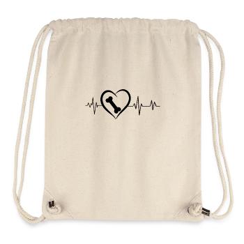 battement de cœur os de chien - Sac à cordon recyclé Stanley/Stella - blanc naturel - Devant