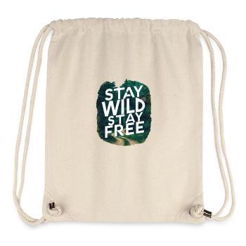 Restez sauvage, restez libre - Sac à cordon recyclé Stanley/Stella - blanc naturel - Devant