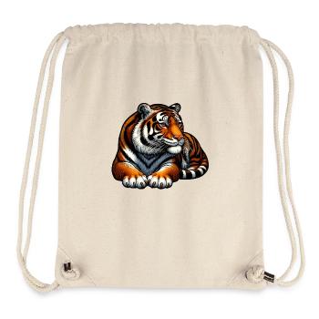 Tigre Gros Chat: Chat Géant! - Sac à cordon recyclé Stanley/Stella - blanc naturel - Devant