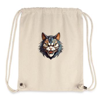 Wild angry cat combative motivational sport - Stanley/Stella Recycled Gym Bag - natural - Front