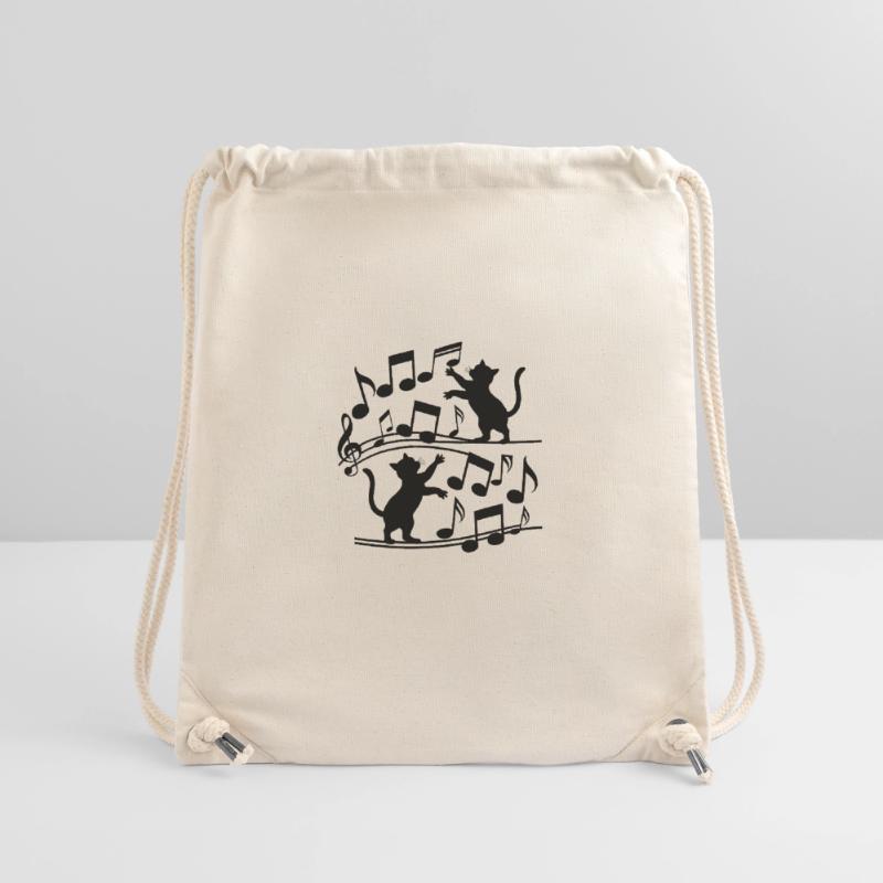 Black cats pattern playing with musical note Stanley/Stella Recycled Gym Bag