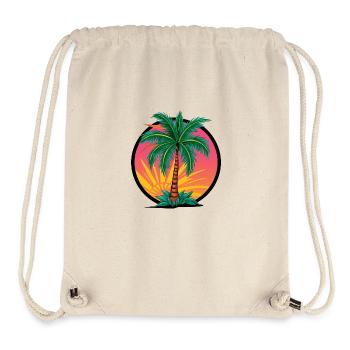 Tropische Palme bei Sonnenuntergang – Urlaubsmotiv - Stanley/Stella recycelter Gym Bag - Naturweiß - Vorne