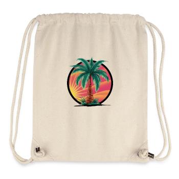 Tropische Palme bei Sonnenuntergang – Urlaubsmotiv - Stanley/Stella recycelter Gym Bag - Naturweiß - Vorne