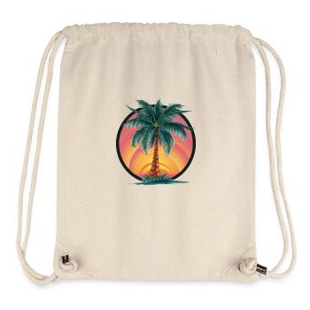 Tropische Palme bei Sonnenuntergang – Urlaubsmotiv - Stanley/Stella recycelter Gym Bag - Naturweiß - Vorne